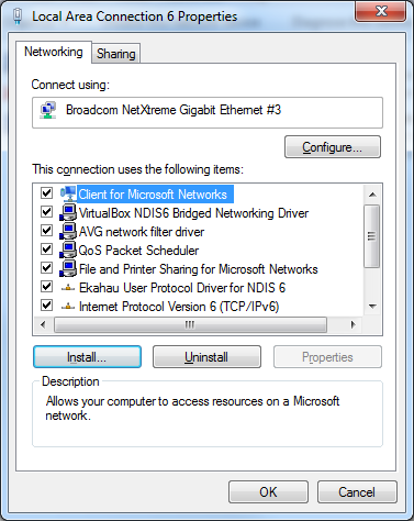 Network Adapter Properties